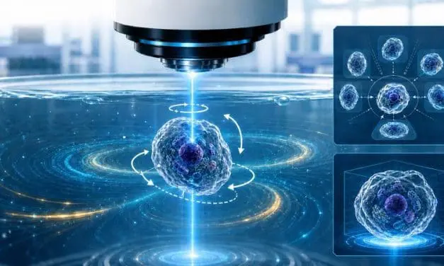 Laser rotates microscopic samples in all spatial directions without contact